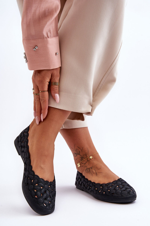 Women's Lace-Up Ballet Flats Black Visionary