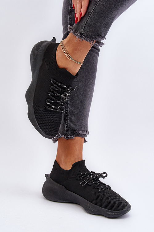 Buty Sportowe Damskie Wsuwane Juhitha Czarne G-23