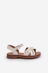 Children's Sandals with Velcro Closure with Flowers White Nestalee