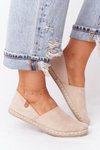 Women's Velvet Espadrilles Beige Vulcano