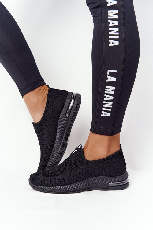 Women's Slip-on Sneakers Black Be Stretchy