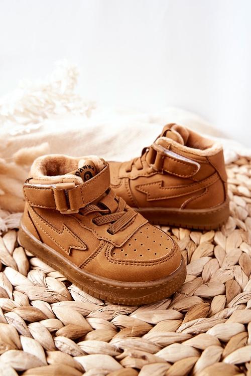 Children's Insulated High Sneakers Camel Clafi