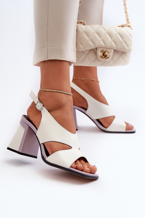 Women's Sandals with White Stiletto Heel D&A MR38-153