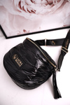 Women's Messenger Bag With Fringes LAURA BIAGGI Shiny Black