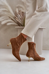 Women's Stiletto Boots Eco Suede With Pointed Toes Camel Irithare