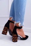 Women's Leopard Stiletto pumps Black Ferri