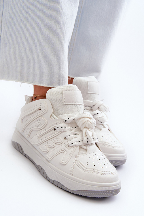 Women's White Faux Leather Sneakers Berilla