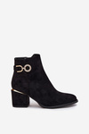 Insulated women's ankle boots with golden details on heel black Dorisse