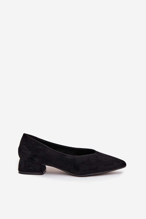Block heel pumps with eco suede black Karielle