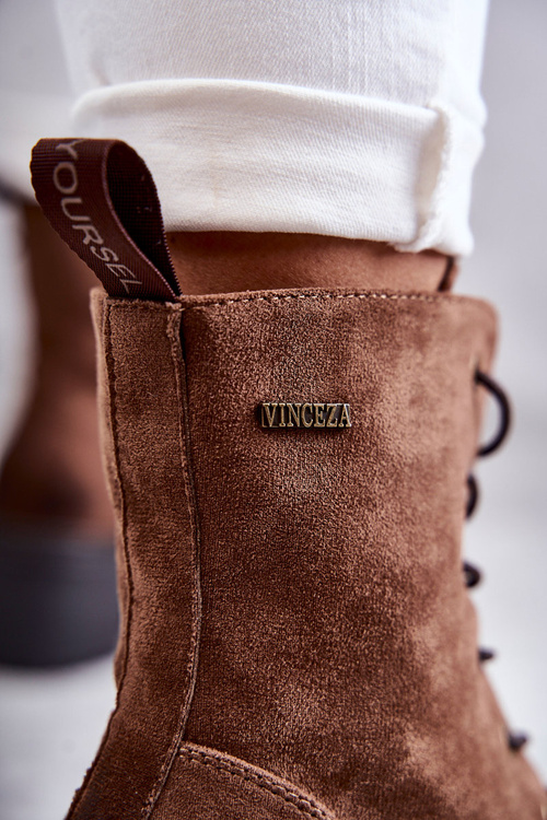 Women's Warm Boots On High Heel Brown Grethe