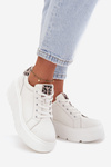 Leather Women's Sneakers on Platform Panterka Vinceza 89144 White