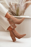 Women's Heeled Boots With Pointed Toes Eco Suede Warm Brown Raisha