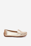 Ladies Eco Leather Moccasins Gold Lenvie