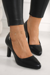 Classic Women's Pumps On A Block Heel Black Eleanor