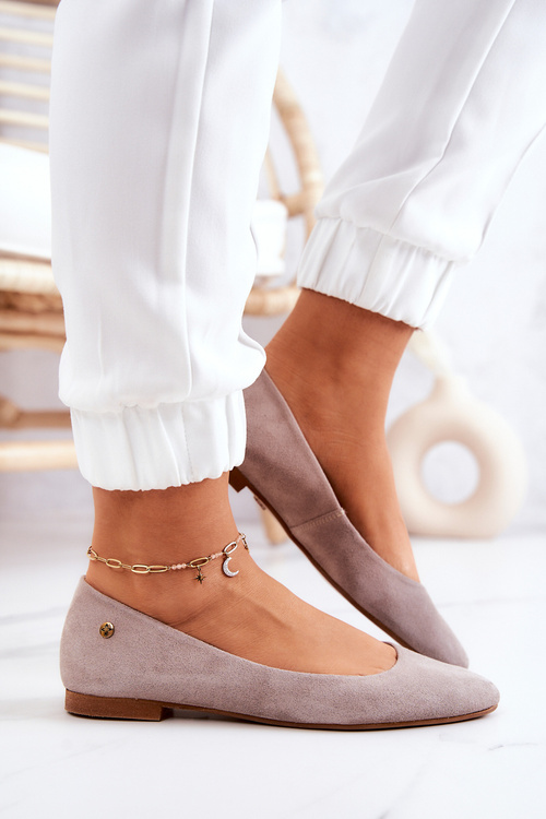 Women's Suede ballerinas Maciejka 04100-42 Beige