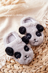 Children's Slippers With Animal Grey Pandi