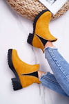 Women's Zirconia Stiletto Boots Yellow Sissy