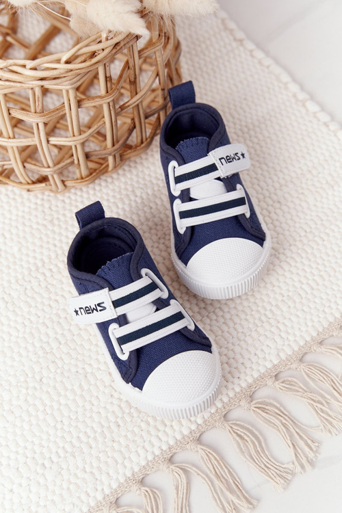 Children's Sneakers With Velcro Navy Blue News