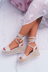 Women's Platform Platform Sandals Linen Tie Beige Jolyn