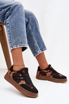 Women's Sneakers On Platform With Patches Black Denissa
