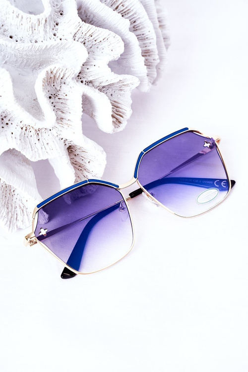 Geometric Sunglasses Navy Ombre