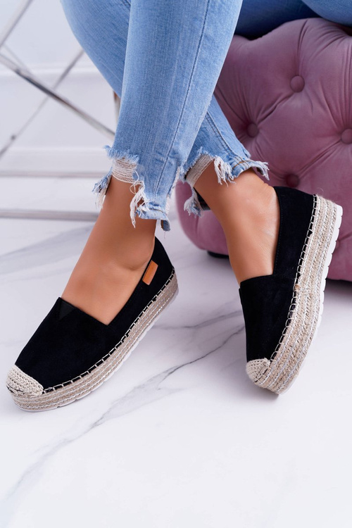 Black Suede Slip-on Espadrilles Mariako