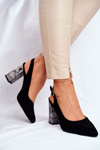Pumps On A Post With A Snake Pattern Sergio Leone PB218 Black