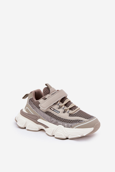 Dziecięce Buty Sportowe Sneakersy Na Rzep Khaki Ronivelle