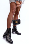 Heeled Boots with Lacquer Black Basciano