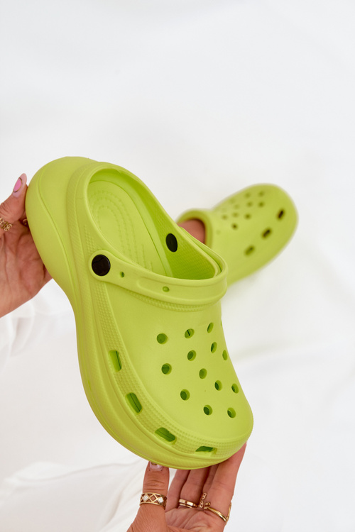 Ladies Foam Slippers Lime Elisra