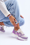 Sneakersy Damskie Sznurowane Fioletowe Cortes BL378