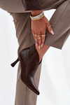 Patent Low Ladies Boots on Heel Chocolate Jolivra