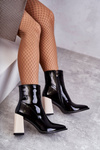 Women's Boots On Chunky Heels Black-White Bernhild