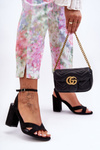 Suede Classic Sandals On Heel Black Tetradi