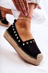 Espadryle Damskie Ćwieki Czarne Laross