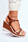 Women’s Sandals On Wedge Sergio Leone Brown SK308