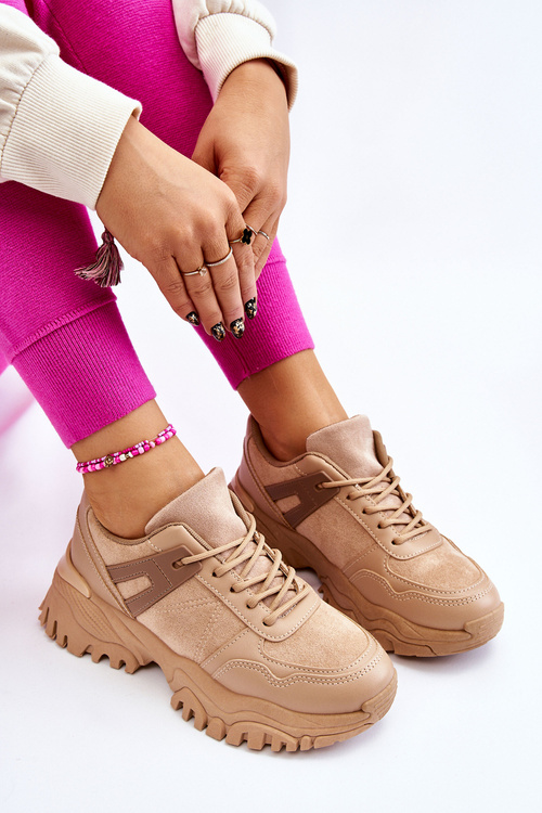 Fashionable Sport Shoes Sneakers Beige Frezio