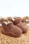 Children's insulated snow boots with fur lining in brown Benigna