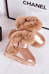 Warm Children's Snow Boots With Fur Rose Gold JellyBeans