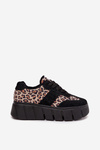 Suede Insulated Sneakers for Women on a Thick Platform Vinceza 66841 Panther Black