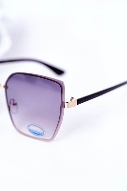 Gold Square Sunglasses Grey Ombre