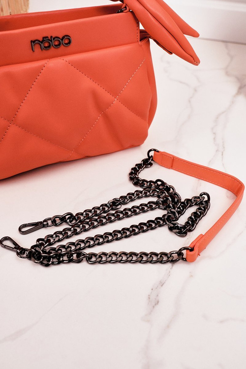 Small Quilted Purse On A Chain NOBO NBAG-K1330 Peach