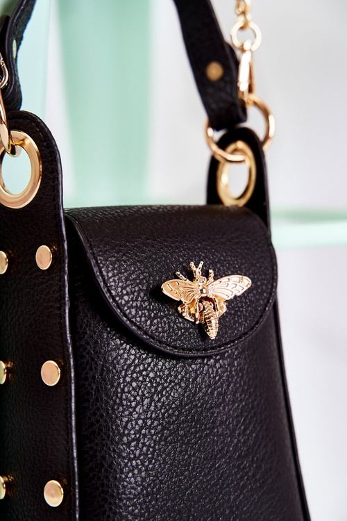 Small Women's Handbag With Ornament Black Ellies