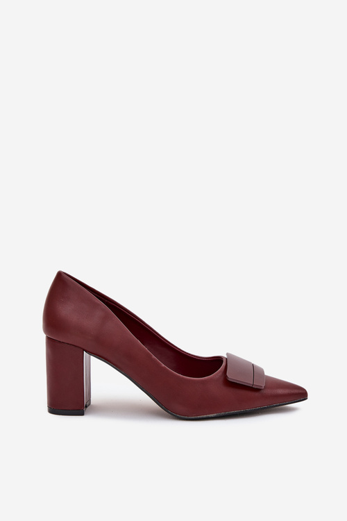 Block Heels With Decoration Burgundy Celira