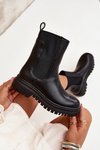 Women Chelsea Boots On Platform And Flat Heel Slip On Black Ravessa