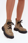 Insulated Women's Boots On Platform Lace Up Green Harmine