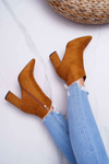 Women's Heeled Boots With Rivets RB23P Camel Snack