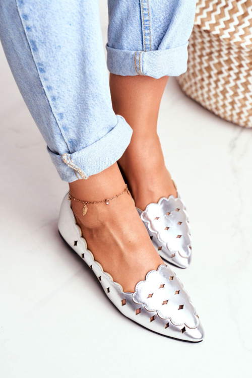 Lu Boo Women's Ballerinas Silver Metallic Dianna