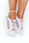 Trampki Z Siateczką Big Star Biało-Różowe DD274688 