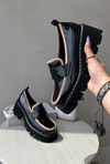 Women's Leather Moccasins D&A MR870-32 Black